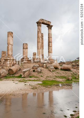 Temple of Hercules in antique citadel in Amman Temple of Hercules in antique citadel in Amman 9203284