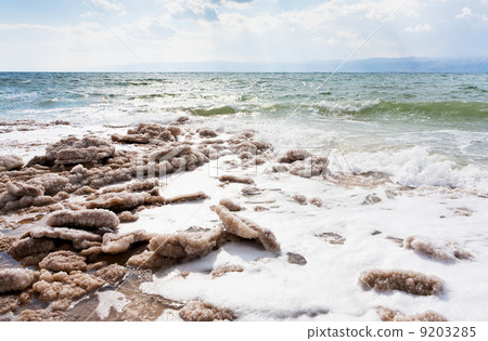 crystalline salt on beach of Dead Sea crystalline salt on beach of Dead Sea 9203285