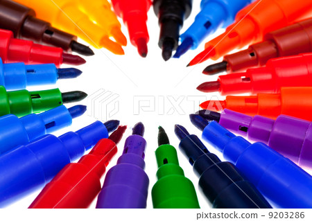 tips of multicolored felt pens tips of multicolored felt pens 9203286