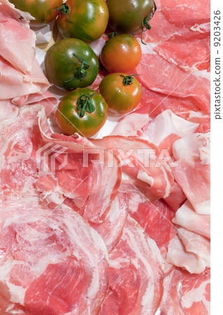 italian prosciutto, pancetta and green tomato 9203426