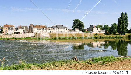 riverside small provincial town Amboise on the bank of Loire, France riverside small provincial town Amboise on the bank of Loire, France 9203745