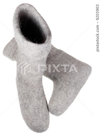 pair of grey felt boots 9203903