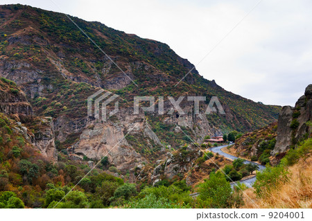 road in gorge of Azat river in Armenia. 9204001