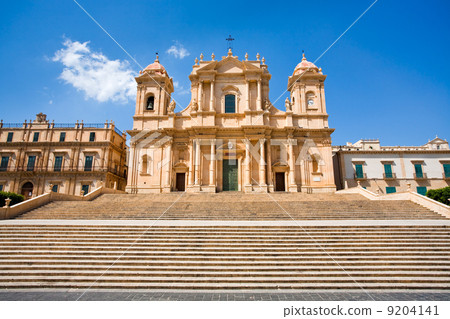 the Cathedral in late Baroque style town Noto, Sicily, Italy 9204141