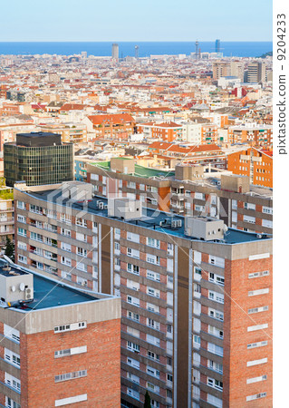 view of Barcelona in evening view of Barcelona in evening 9204233