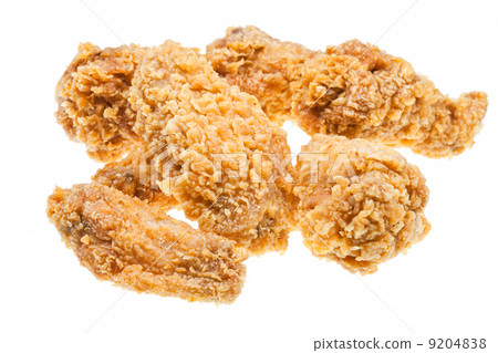 several hot fried chicken wings 9204838