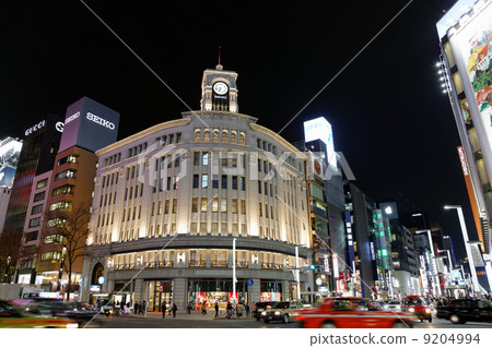 銀座4丁目交叉點夜視圖 銀座4丁目交叉點夜視圖 9204994