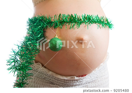 belly with christmas decoration 9205480