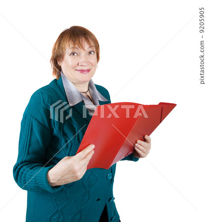 senior woman reading documents 9205905