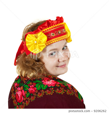 woman in Russian traditional clothes 9206262