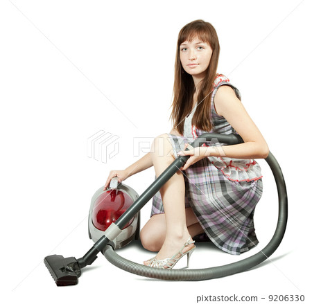 Girl in with vacuum cleaner Girl in with vacuum cleaner 9206330