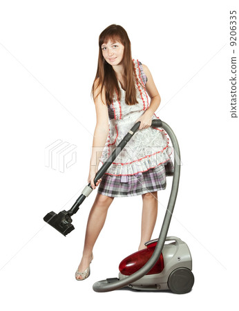 Girl Pushing Vacuum Cleaner Girl Pushing Vacuum Cleaner 9206335