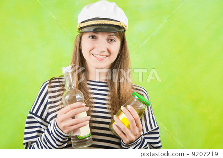 female sailor with bottle of vodka 9207219