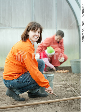 family sows seeds in soil family sows seeds in soil 9208066