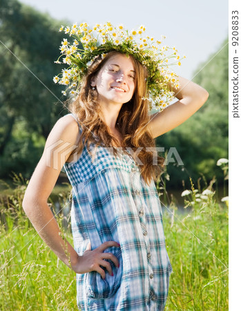teen girl in camomiles chaplet teen girl in camomiles chaplet 9208833