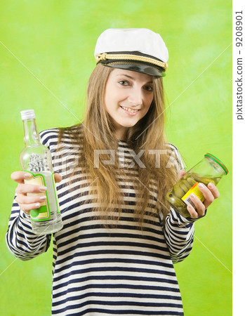 female sailor with vodka 9208901