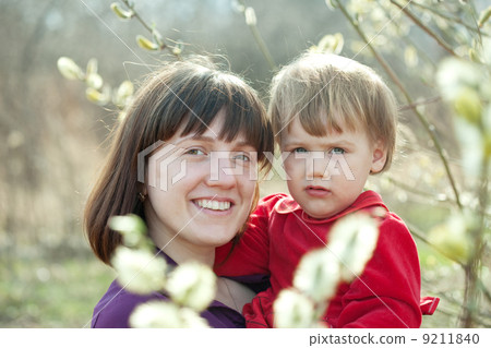 mother with girl in spring 9211840