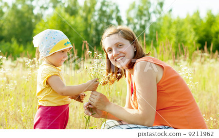 Happy mother with daughter in summer Happy mother with daughter in summer 9211962