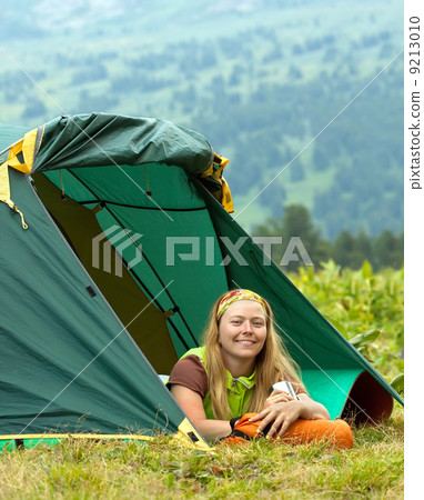 Happy female tourist 9213010