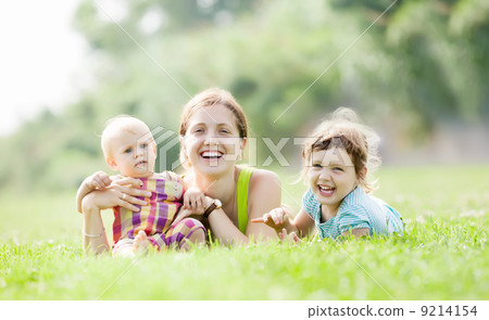 Happy mother with two children 9214154
