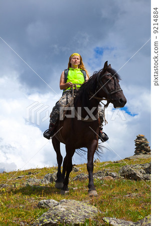 lone rider on horseback 9214884