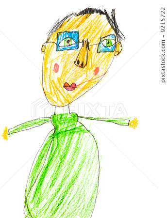 child's drawing - man in glasses 9215722