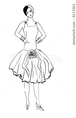 evening short gown in Art Nouveau style 9215861