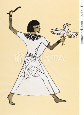 Ancient Egyptian costume of hunter 9215918