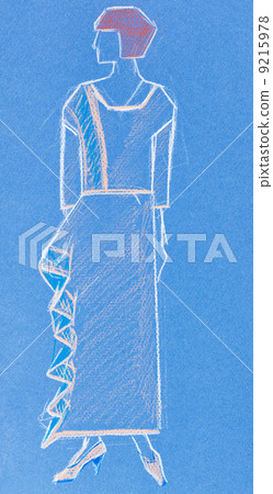 sketch of women casual and home clothing 9215978