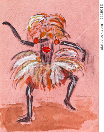 shaman in ritual mask 9216018