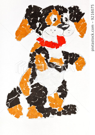 child's applique - pied dog child's applique - pied dog 9216075
