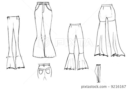 finishing details of women flared trousers 9216167