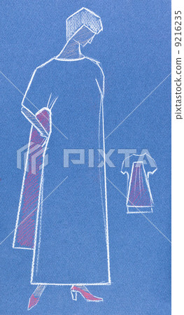 sketch of women casual and home clothing 9216235