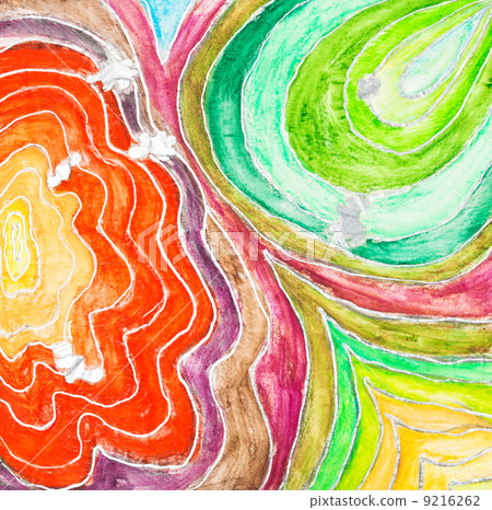 wave pattern drawn by watercolor paints 9216262