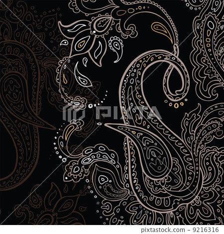 Paisley background. Hand Drawn ornament. Paisley background. Hand Drawn ornament. 9216316