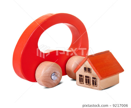Wooden toy house and car Wooden toy house and car 9217006