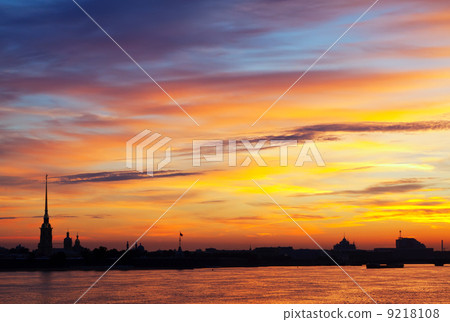 dawn in Saint Petersburg, Russia 9218108