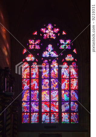 stained-glass window in Saint Vitus Cathedral 9219331