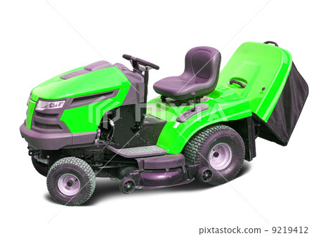 lawn mower over white lawn mower over white 9219412