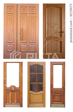 Set of wooden doors. Isolated over white Set of wooden doors. Isolated over white 9219475