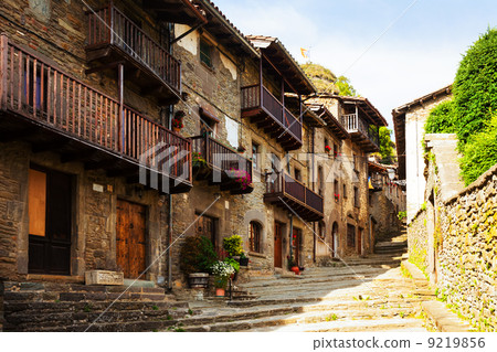picturesque view of old Catalan village 9219856