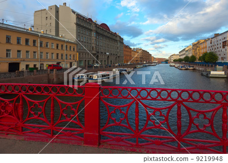 Red Bridge through Moyka River 9219948