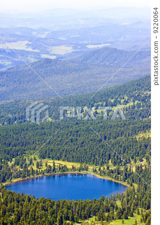 Top view of Karakol lakes in mountains Top view of Karakol lakes in mountains 9220064