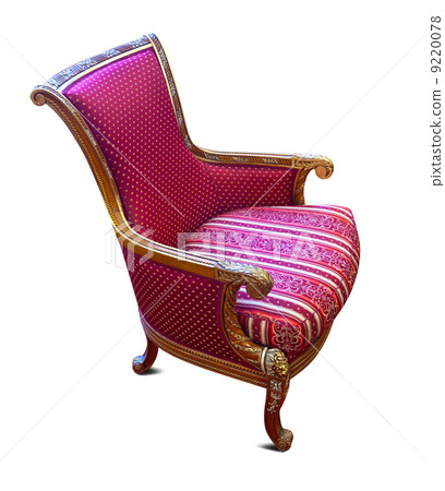 red armchair with golden details on white red armchair with golden details on white 9220078