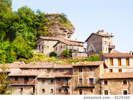old picturesque houses of medieval Catalan village 9220160