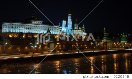 Moscow Kremlin in winter night. Russia 9220346