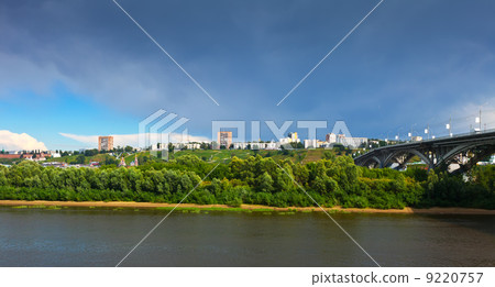 View of Nizhny Novgorod with Kanavinsky Bridge 9220757