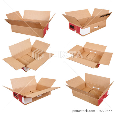 Set of cardboard box. Isolated over white 9220866