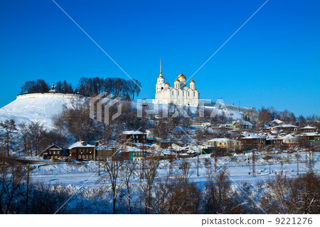 Vladimir downtown from river side in winter Vladimir downtown from river side in winter 9221276