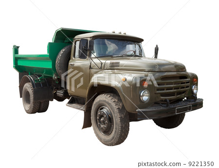 Vintage Soviet military truck. Isolated over white Vintage Soviet military truck. Isolated over white 9221350